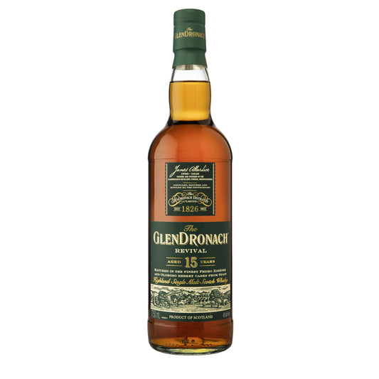 the glendronach single malt scotch whiskey revival aged 15 years